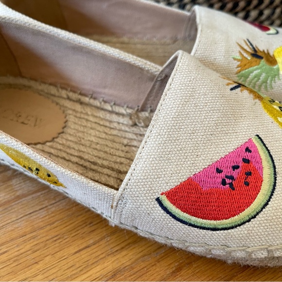 J. Crew Embroidered Fruit Slip on Espadrille Shoe - Picture 8 of 14